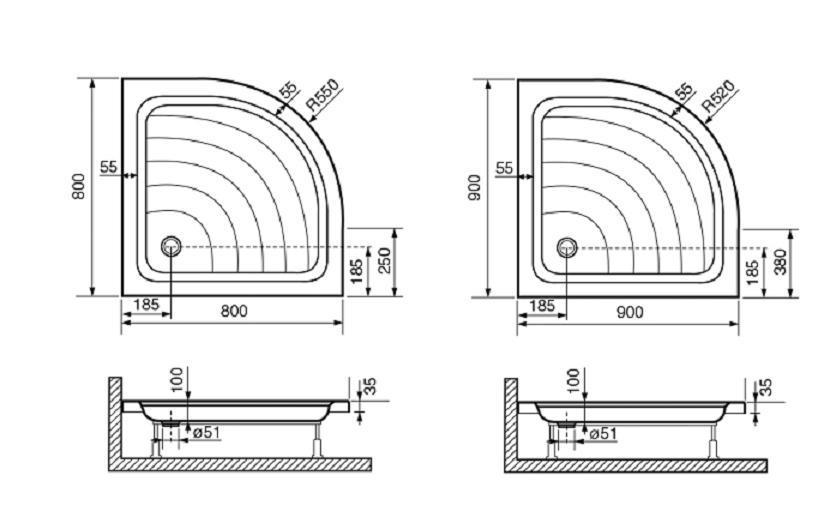 Installation du receveur de douche
