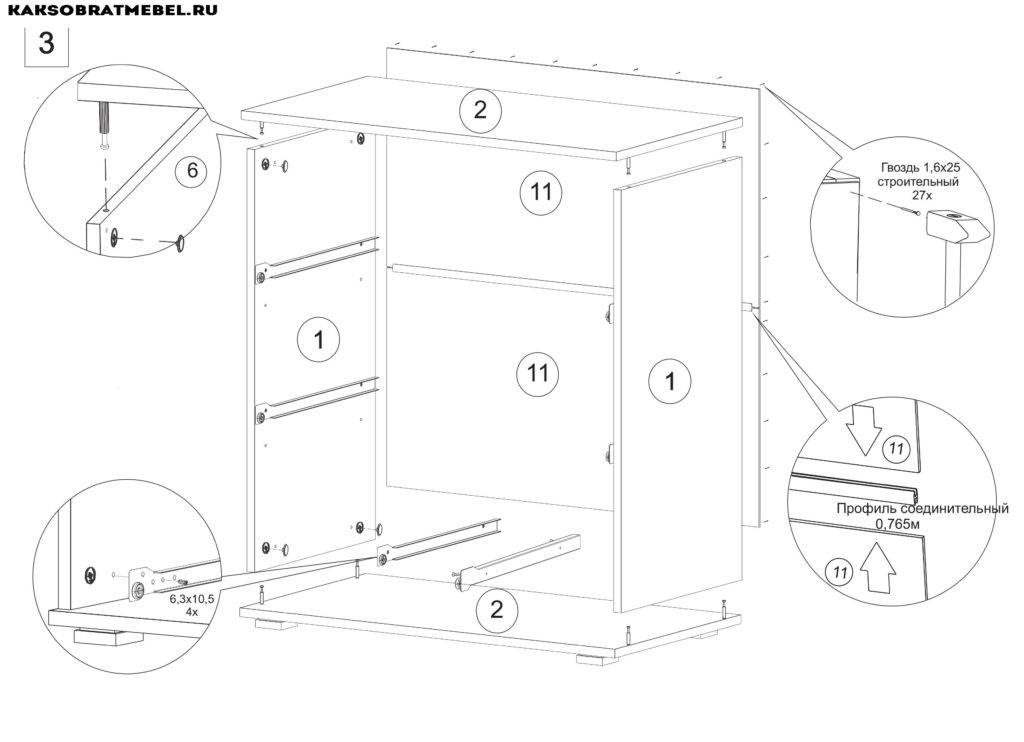 Armoire d'angle à faire soi-même: instructions pas à pas avec schéma, dessins et dimensions, permettant de fabriquer un cadre et d'installer des portes