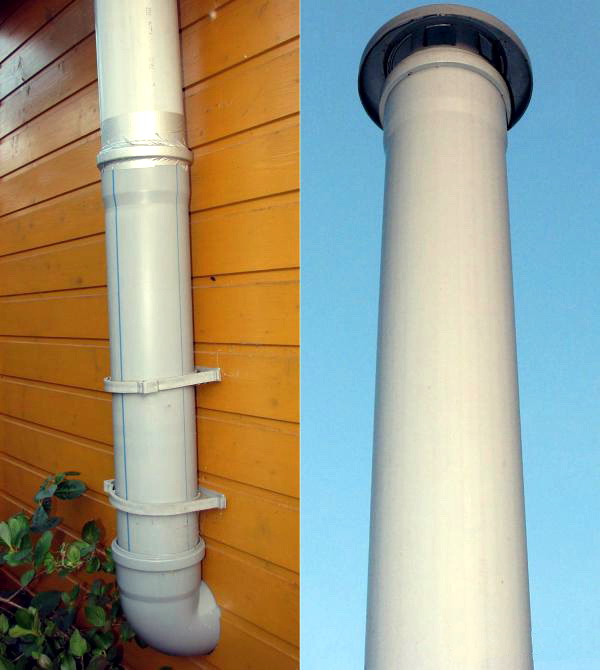 Aménagement de la ventilation des conduites d'égout: assembler un système en plastique de vos propres mains