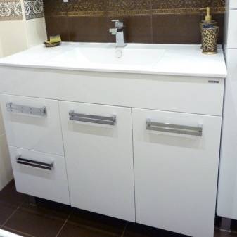 Comptoir de salle de bain sous l'évier: types, comment choisir et installer correctement