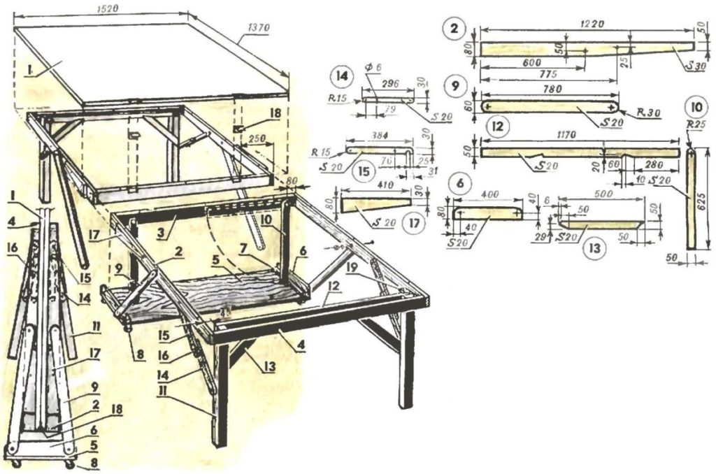 Établi en métal à faire soi-même dans le garage: dessins et schémas, outils et matériaux, instructions pas à pas, disposition