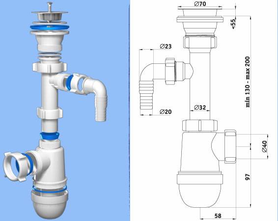 Installer un siphon dans la cuisine: comment assembler un siphon pour un évier et un évier