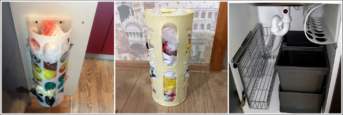 Life hack sur la façon de stocker et de plier les paquets de manière compacte dans la cuisine pour tirer