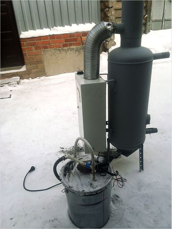 Chaudière à mazout avec circuit d'eau. Dessins et instructions de bricolage