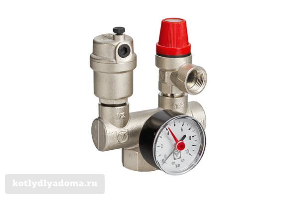 Groupe de sécurité pour le chauffage: installation avec vase d'expansion dans un système fermé, raccordement, qu'est-ce que c'est, comment se connecter à la chaudière, comment ça marche