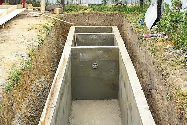 Fonctionnement d'une fosse septique: schéma de l'appareil et principe de fonctionnement d'une conception typique