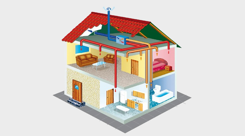 Chauffage de l'air à faire soi-même d'une maison privée