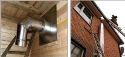 Aménagement et installation d'une cheminée coaxiale pour une chaudière à gaz