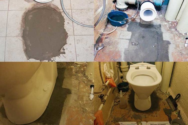 Fixation des toilettes au sol