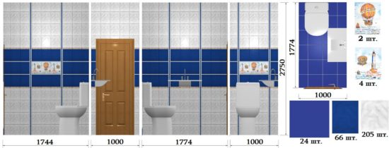 Comment calculer le nombre de carreaux dans la salle de bain: méthodes de pose + procédure de calcul