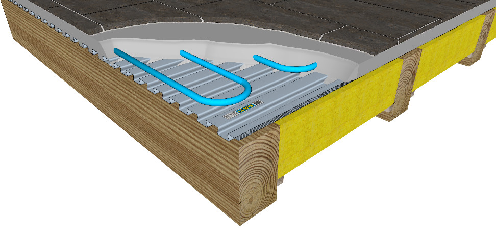 Installation de chauffe-eau électrique sur parquet |