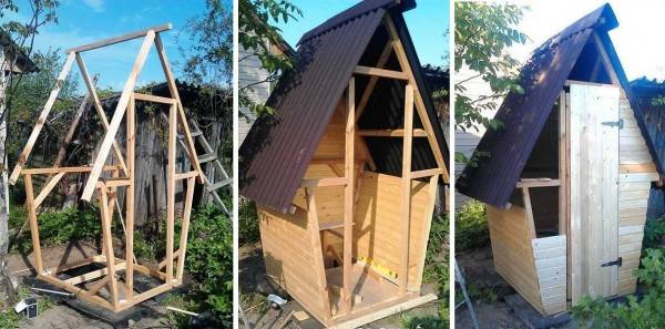 Schémas de construction de toilettes de campagne + projet de toilettes avec douche en dessins et photos