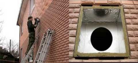 Aménagement et installation d'une cheminée coaxiale pour une chaudière à gaz