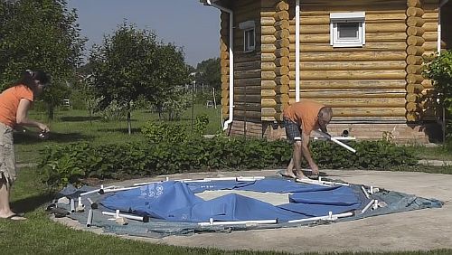 Aménagement d'une piscine à cadre dans le pays: règles d'installation, méthodes d'installation à faire soi-même - 26 photos