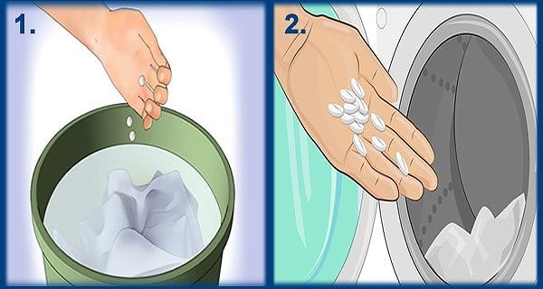 Comment blanchir les choses avec de l'aspirine lors du lavage des vêtements dans une machine à écrire et manuellement