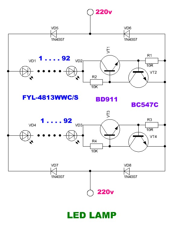 Lampe LED 220 v : appareil, comment brancher, fabriquer, réparer