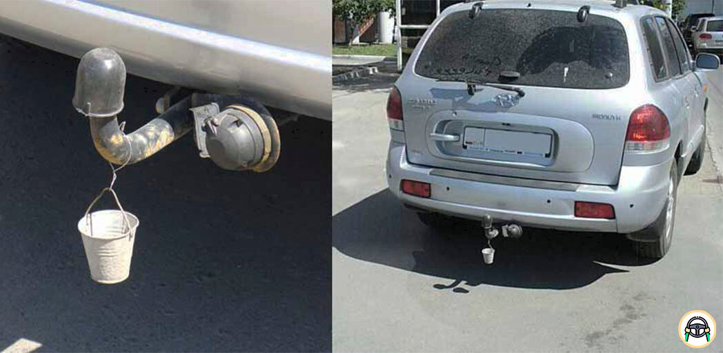 Pourquoi ils accrochent un seau sur une voiture - portail automobile automotogid