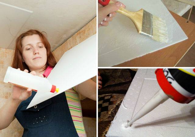 Comment coller correctement les carreaux de plafond: instructions d'installation + avantages et inconvénients du matériau