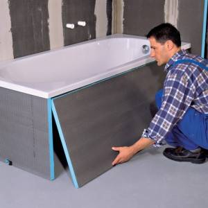 Comment installer un bain sur des briques: disposez une base et un côté en briques