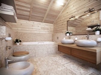 Caractéristiques de l'aménagement d'une salle de bain dans une maison en bois
