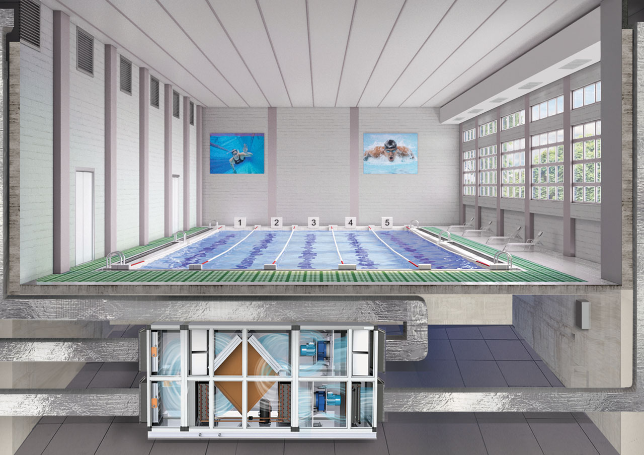 Ventilation dans la piscine - types, tâches et installation