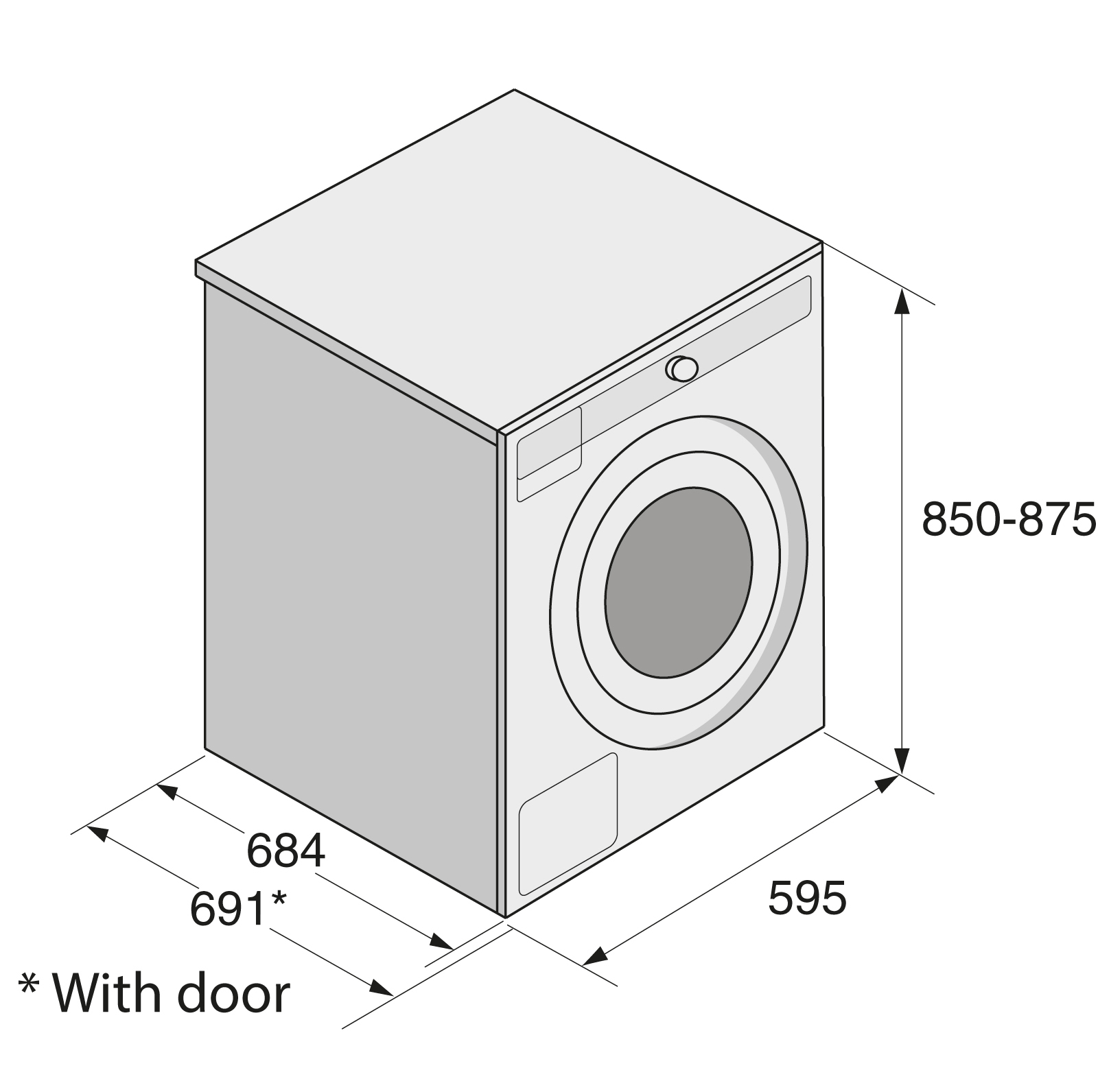 Hauteur machine à laver : dimensions standard de la machine, largeur et dimensions, profondeur chargement horizontal