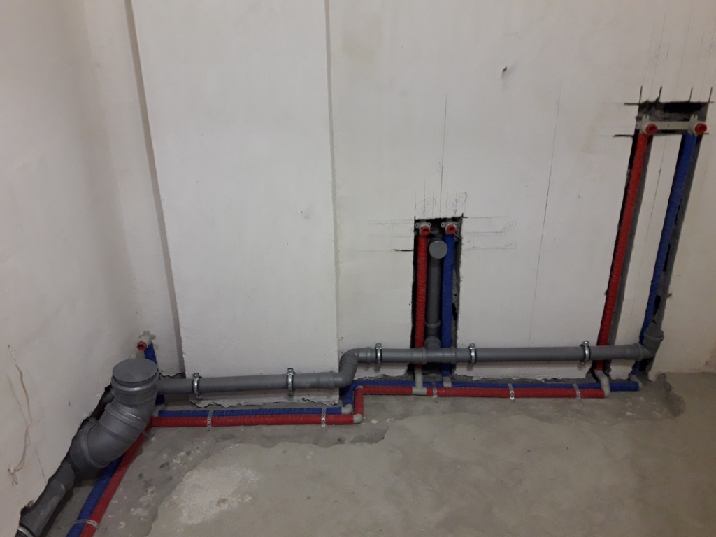 Système d'assainissement dans l'appartement - dispositif de câblage avec exemples