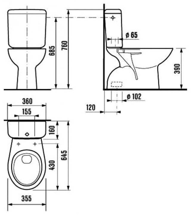 Toilette à sortie verticale: appareil, avantages et inconvénients, caractéristiques d'installation