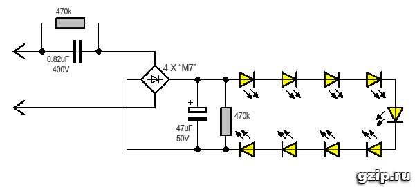 Quel est le schéma de la lampe LED: l'appareil des pilotes les plus simples