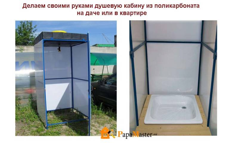 Cabine de douche en polycarbonate à faire soi-même - instructions avec photos et vidéos