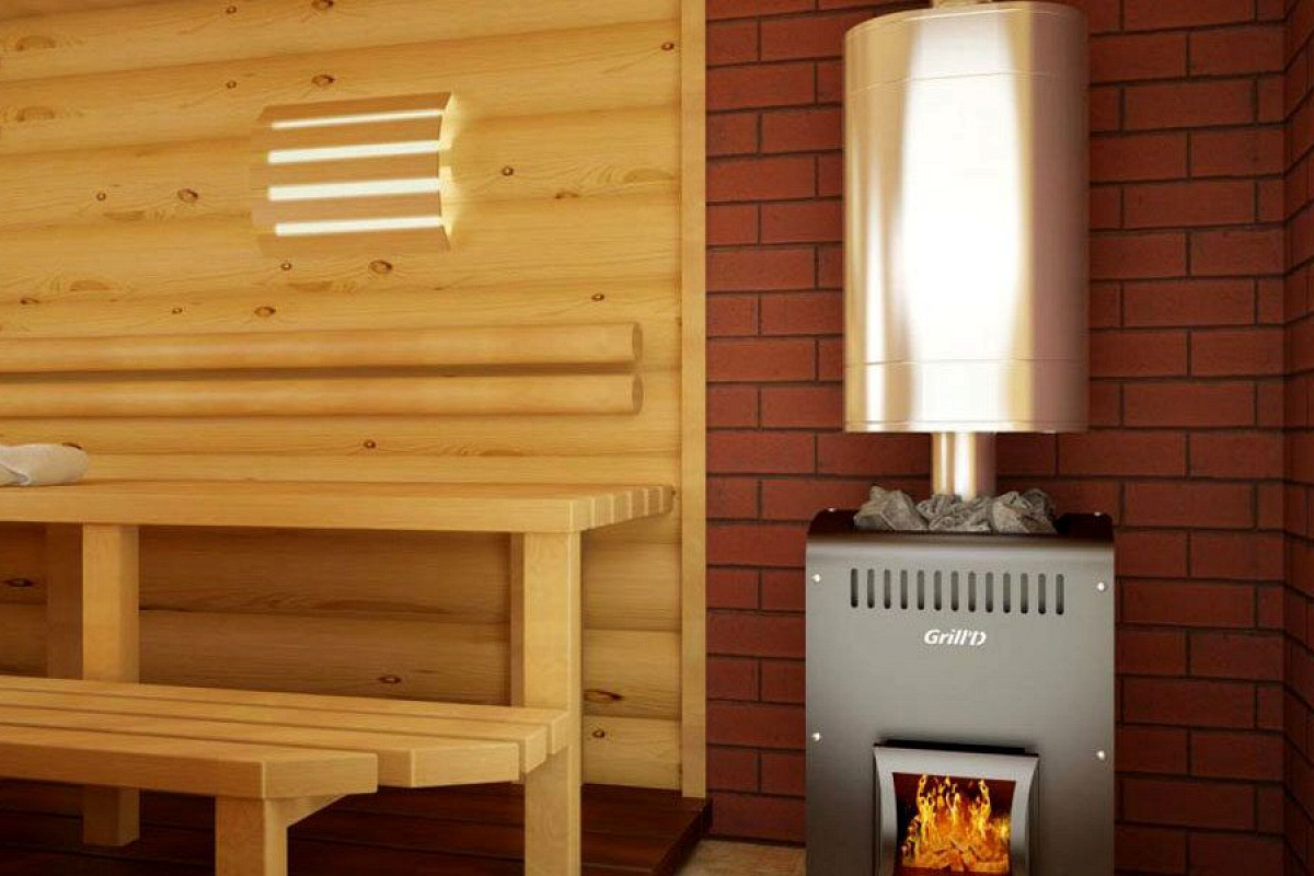 Poêles de sauna à bois avec réservoir d'eau: photos, types et comment choisir
