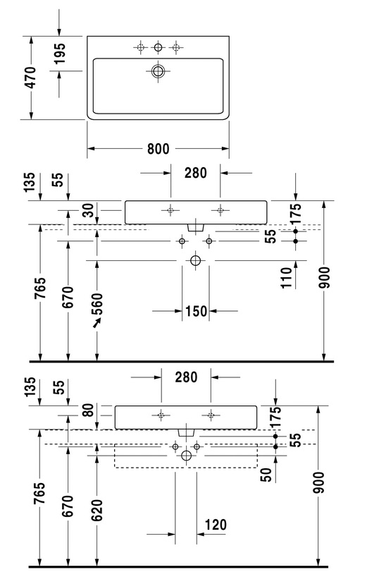 Fixation de l'évier au plan de travail