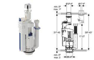 Robinetterie de réservoir de toilette: comment fonctionne et fonctionne un dispositif de vidange