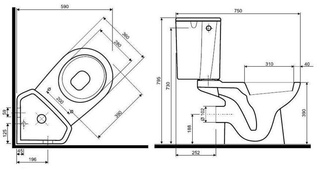 Quelles sont les dimensions des toilettes
