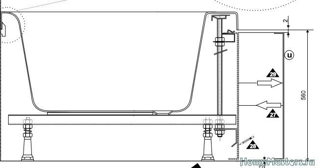 Installation de bain en fonte à faire soi-même: instructions étape par étape