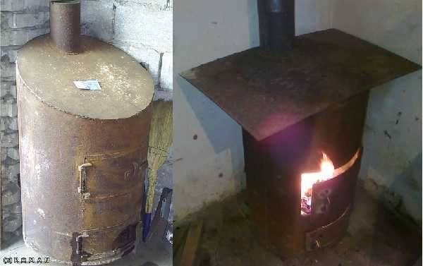 Auto-assemblage d'un poêle ventru à l'huile usagée