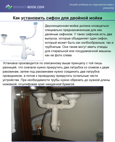 Comment assembler et installer un siphon d'évier dans la cuisine: instructions d'installation étape par étape