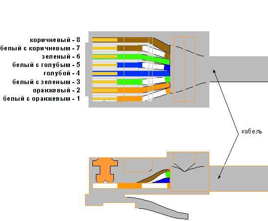 Brochage du câble paire torsadée RJ45 : schémas de câblage et règles de sertissage