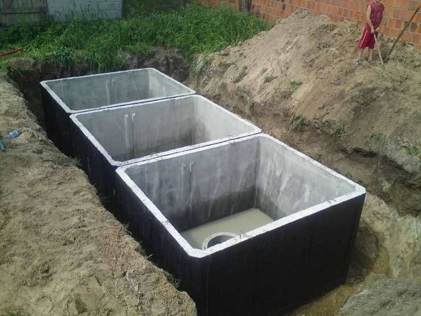 Fosse septique en béton: schéma, dispositif, installation