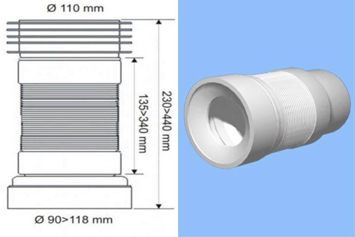 Installation de l'ondulation sur les toilettes et les spécificités de la connexion de la plomberie avec celle-ci