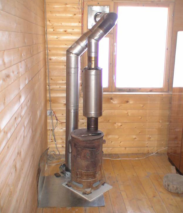 Poêle à ventre horizontal à faire soi-même à partir d'un tuyau