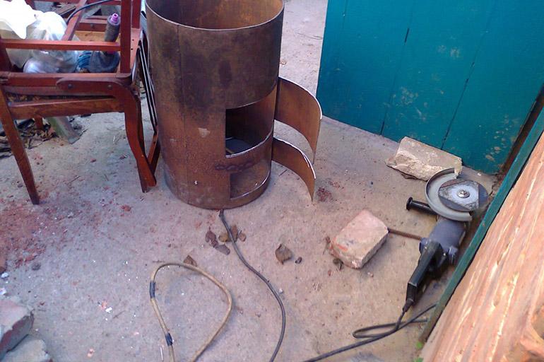 Poêle de garage fait maison