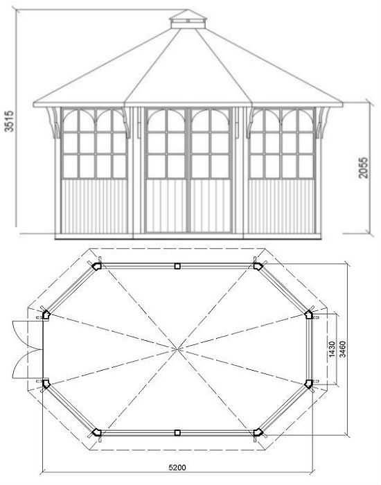 Gazebo en bois à faire soi-même: instructions pas à pas, dessins, dimensions, explications, photos, vidéos