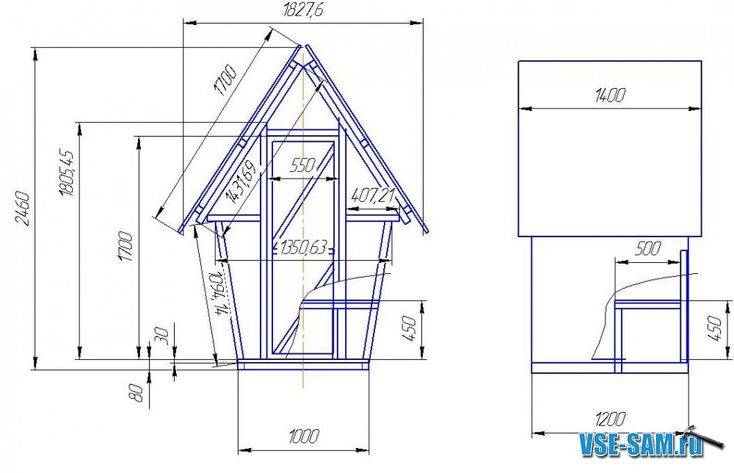 Dessin de toilettes de campagne - schémas de construction populaires