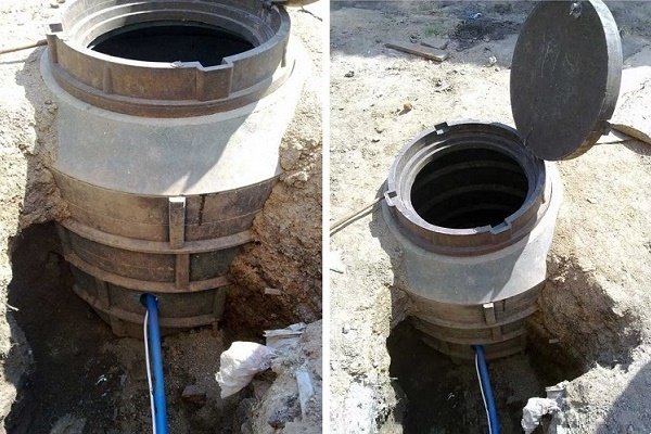 Sable polymère: puits pour égouts