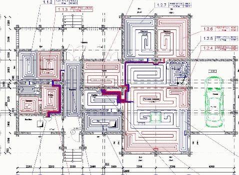 Calcul des canalisations pour plancher chauffant : sélection des canalisations en fonction des paramètres, choix de l'étape de pose + exemple de calcul