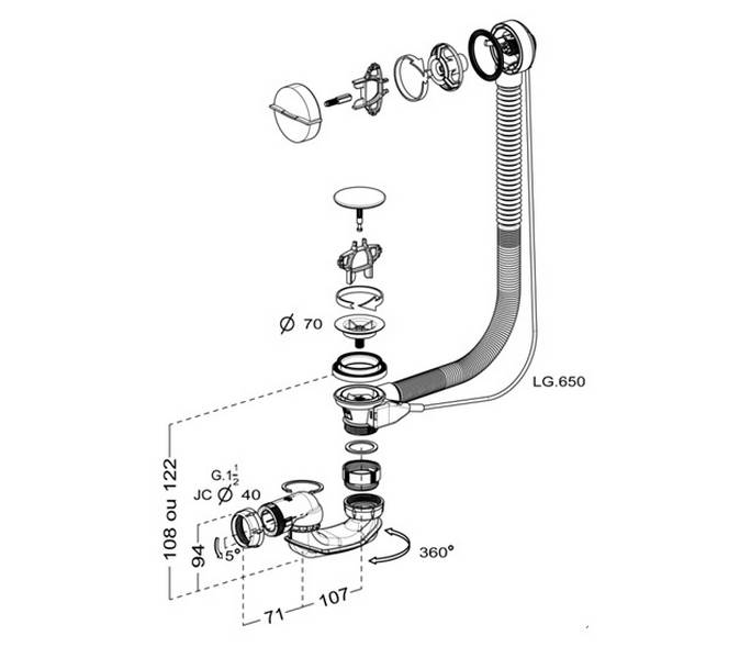 Installation d'un drain dans la salle de bain - types de siphons et règles pour leur installation + vidéo
