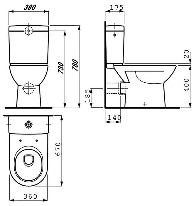 Dimensions d'installation standard pour une cuvette de toilettes : largeur, hauteur, profondeur