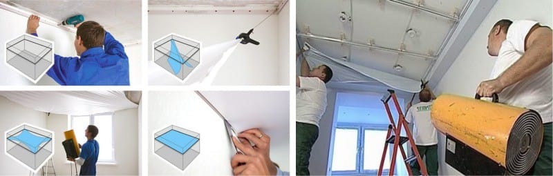 Plafonds tendus dans la cuisine: caractéristiques de choix, de conception et d'installation