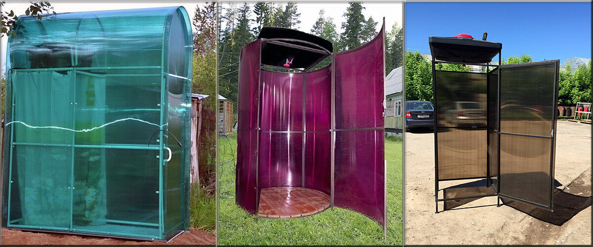 Douche d'été en polycarbonate: instructions de montage à faire soi-même